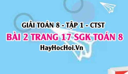 Giải bài 2 trang 17 Toán 8 Tập 1 SGK Chân trời sáng tạo